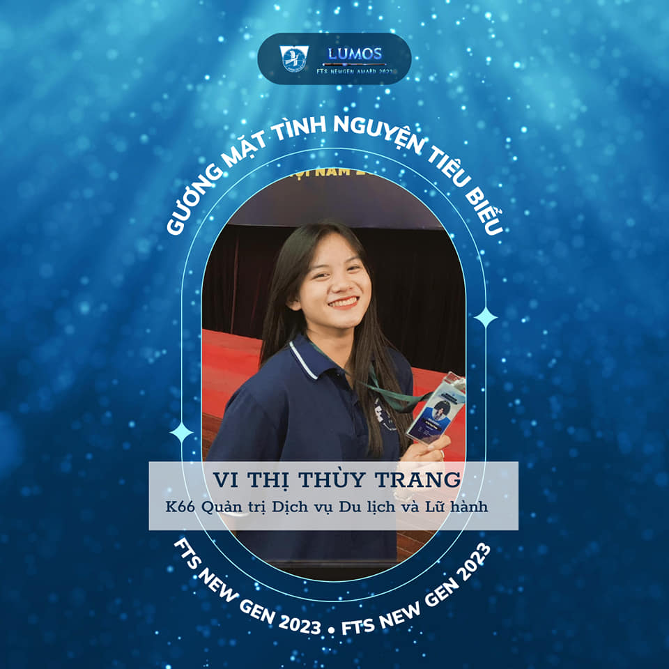 Gương mặt tình nguyện tiêu biểu: Vi Thị Thùy Trang - K66 QTDVDL&LH