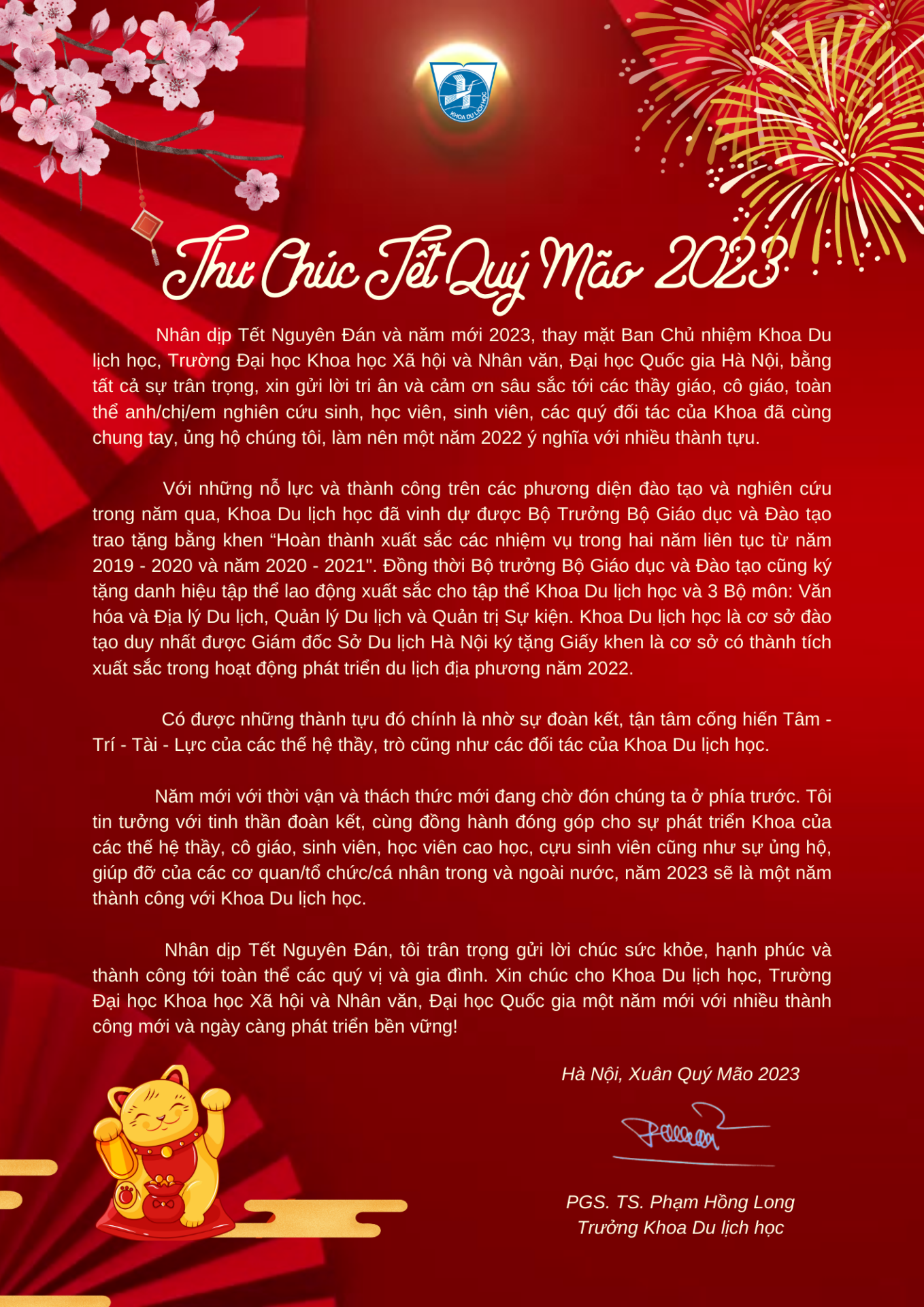 CHÚC MỪNG NĂM MỚI - XUÂN QUÝ MÃO 2023
